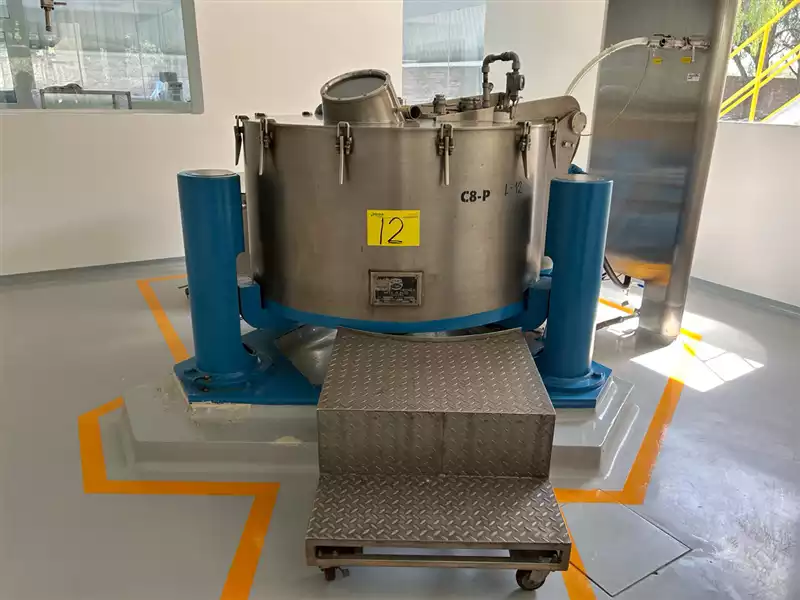 COMI CONDOR Stainless steel basket centrifuge with maximum load 400 kg, serial number 0728
