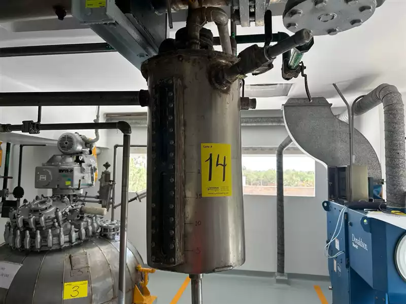 316 STAINLESS STEEL CONDENSATE CATCHER, MEASURES APPROX. 30 CM DIAMETER X 62 CM